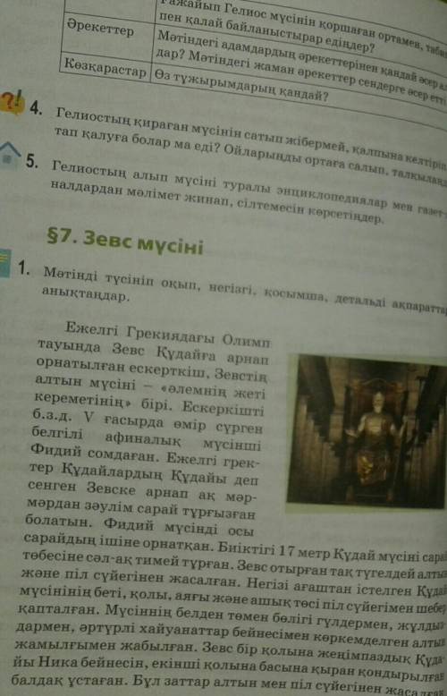 Зевс мүсіні 7порвграф негізгі жəне қошымша ақпаратты тап​