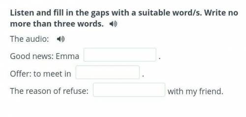 Listen and fill in the gaps with a suitable word/s. Write no more than three words. The audio:​