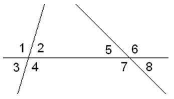 Які кути рівні? 2 та 6 3 та 8 1 та 5 6 та 7