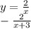 y = \frac{2}{x} \\ - \frac{2}{x + 3 \\ }