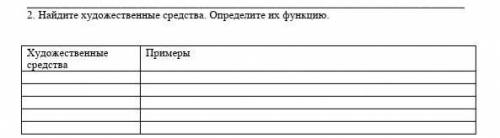 Найдите художественные средства. Определите их функцию. Художественные средства Примеры слч по литре