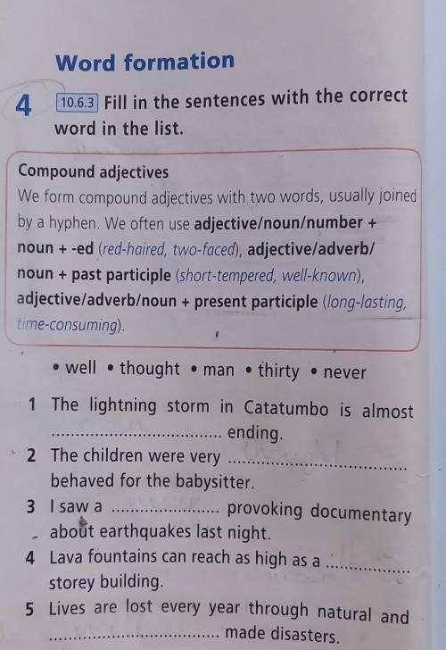 10.6.3 Fill in the sentences with the correct word in the list.​