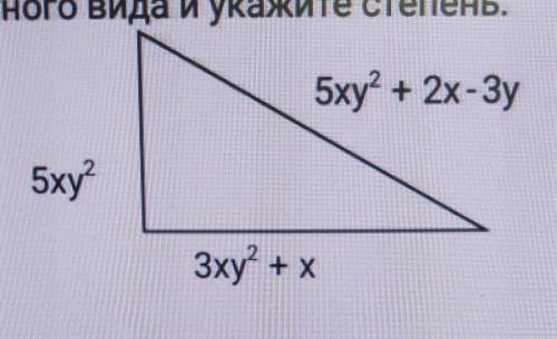 2. Найдите периметр фигуры. ответ запишите в виде многочлена стандартного вида и укажите степень.​