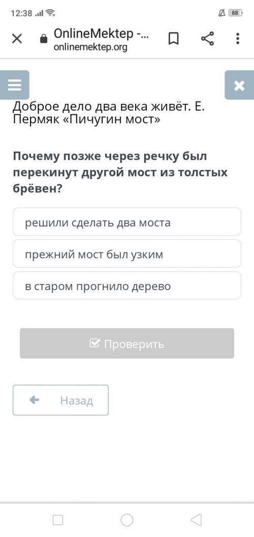 Почему позже через речку был перекинут другой мост из толстых брёвен? Дою 2з балов