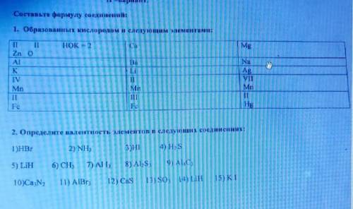 сделайте Составьте формулу соединенні:1. Образовангыз кислородом іt следующиму лементами:11НОК - 2Mg