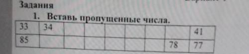 ВариантЗадання1. Вставь пропущенные числа.33 34857877помагите