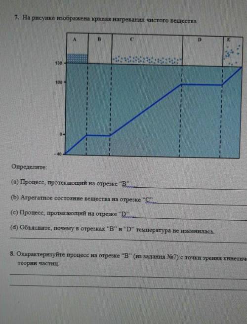 Охарактеризуйте процесс на отрезке “В” (из задания №7) с точки зрения кинетической теории частиц.​