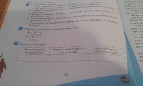 Нужно заполнить таблицу “особенности развития средневековых городов и средневекового искусства”: