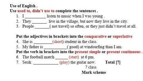 Put the adjectives in brackets into the comparative or superlative 4. She is(short) student in the c