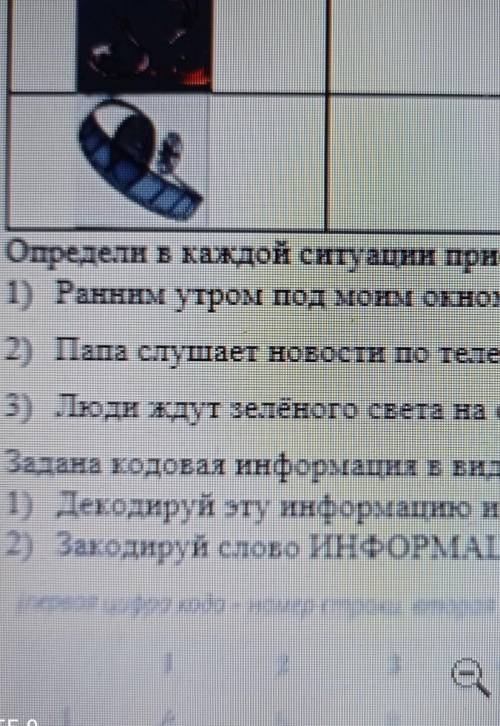 Определи в каждой ситуации приёмник информации ранним утром под моим окном поют птицы папа слушает н