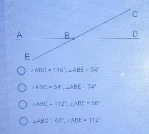 Найди градусные меры углов АBC, ABE, если сумма двухвертикальных углов равна 68 градусов​