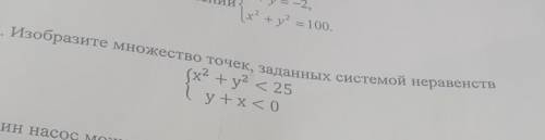 Изобразите множество точек, заданных систеългій наранене* +y < 25 y +x<0​