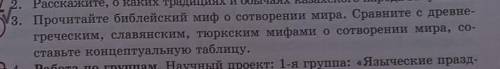 3.Прочитайте библейский миф о сотворении мира. Сравните с древнегреческим, славянским, тюркским мифа