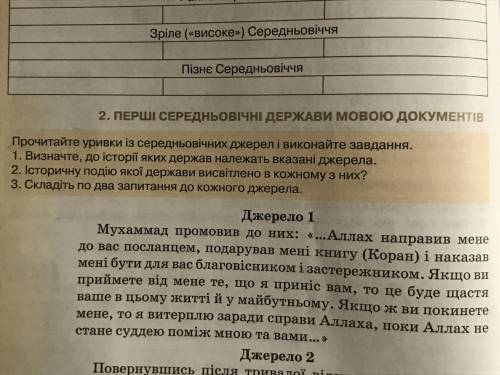 Нужно ответить на все вопроси которие в рамки до джерела 1…и скласти два вопроси до джерела