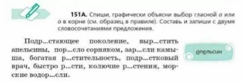 спиши графически обьясни выбор гласной a или o в корне (см образец в правиле) составь и запиши с дву