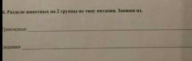 по естествознанию Соч расдели жыводных на 2 группы по типа питания​