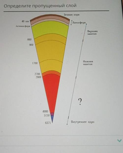 Варианты ответа:внешнее ядроповерхностное ядронижнее ядро
