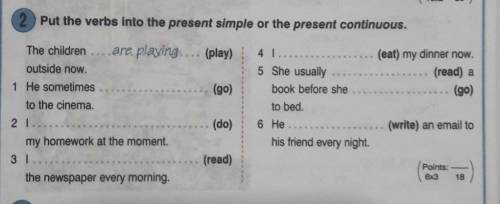 Put the verbs into the prese my t simple or the present continuous​