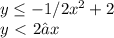 y\le-1/2x^2+2\\y\ \textless \ 2√x