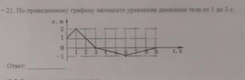 Задача 21.По приведенному графику напишите уравнение движения тела от 1 до 3 с​
