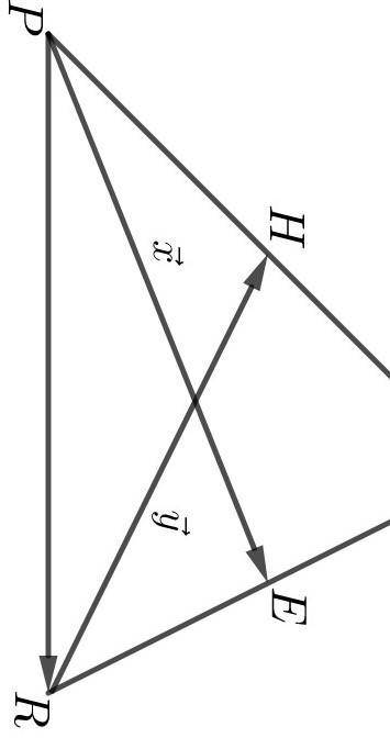 Дан треугольник PRQ. Пусть H и E - середины сторон PQ и QR соответственно. Известно,что вектор PE =