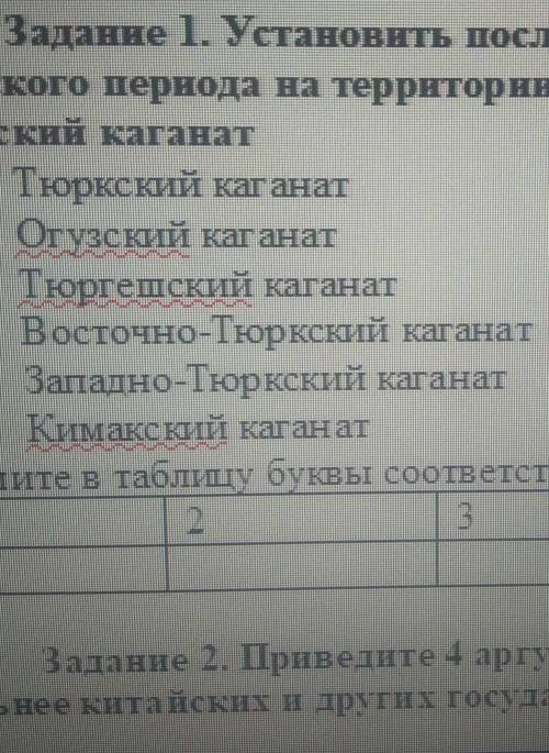 установить последовательность существования государства тюрского периода на территории Казахстана ум