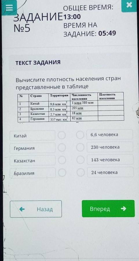 Вычислите плотность населения стран представленные в таблицеNoСтранаПлотностьТерритория Численностьн