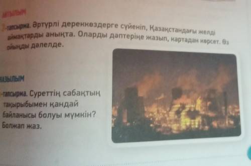 Тапсырма. Әртүрлі дереккөздерге сүйеніп, Қазақстандағы елді аймақтарды анықта. Оларды дәптеріне жазы