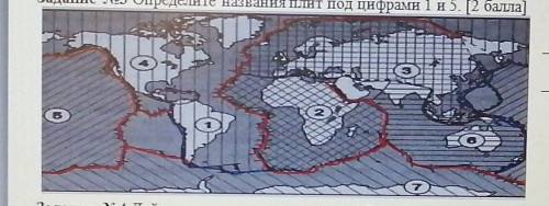 Задание No3 Определите названия плит под цифрами 1 и 5.​