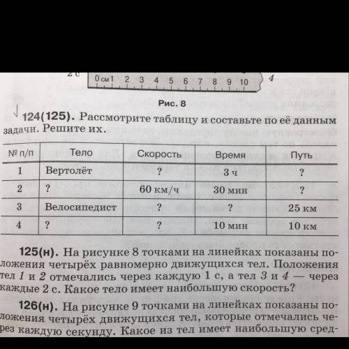 Рассмотрите таблицу и составьте по её данным задачи. Решите их.