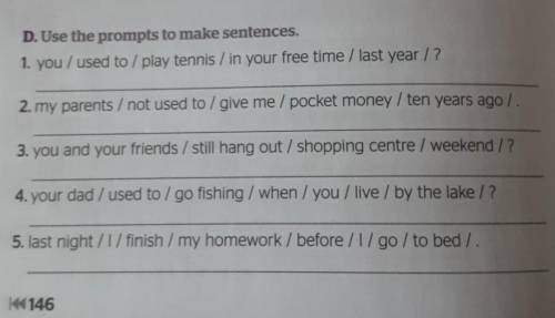 Use the prompts to make sentences.