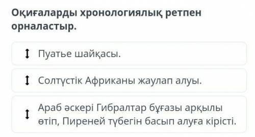 Оқиғаларды хронологиялық ретпен орналастыр.​