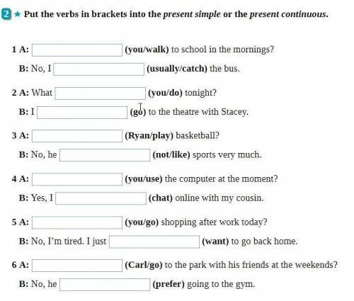 Put the verbs in brackets into the present simple or the present continuous.