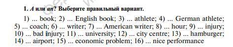 А или an? Выберите правильный ответ