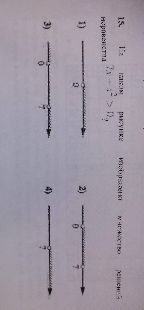 Накакомрисункеизображеномножестворешений7x — х? > 0.,​