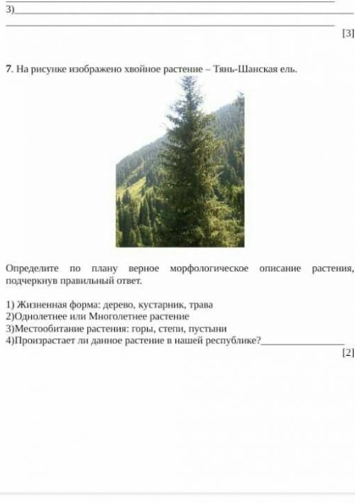 Задание 6 На рисунке изображено хвойное растение - Тянь-Шанская ель.Определите по плану верное метро