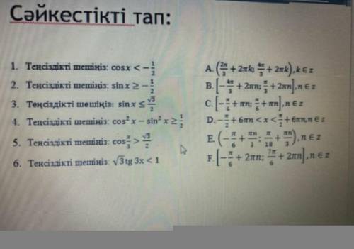 Алгебра ХЗ какой класс.Найдите соответствия .