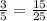 \frac{3}{5} = \frac{15}{25}