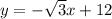 y = - \sqrt{3}x + 12