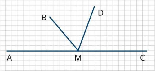 Дано: ∠AMD = 96°, ∠BMC = 158°. Используя чертёж, найдите градусную меру ∠BМD.