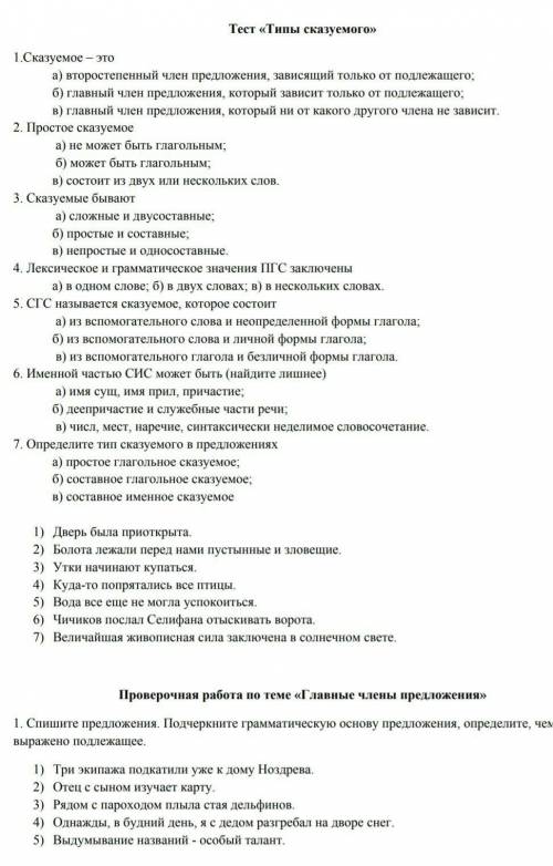 Тест русский язык 8 класс ​