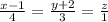 \frac{x-1}{4} =\frac{y+2}{3} =\frac{z}{1}