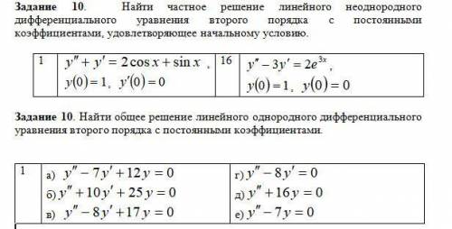 1.Найти частное решение линейного неоднородного дифференциального уравнения второго порядка с постоя