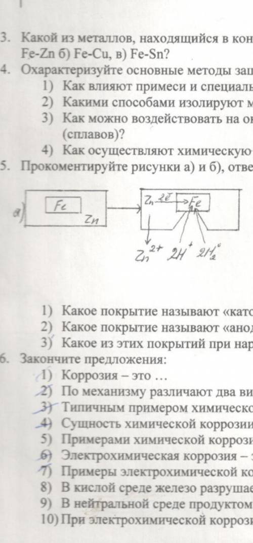 Прокомментируйте рисунки А и Б. Тема коррозия металлов.