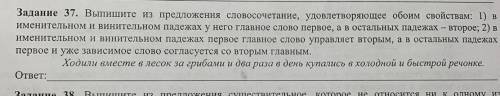 Выпишите из предложения словосочетание, удовлетворяющие обоим свойствам