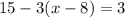 15 - 3(x - 8) = 3