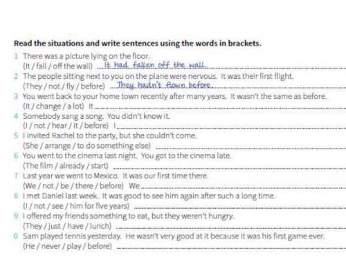 Read the situations and write sentences using the words in brackets