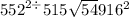 5 {52}^{2 \div } 515 \sqrt{54} 91 {6}^{2}