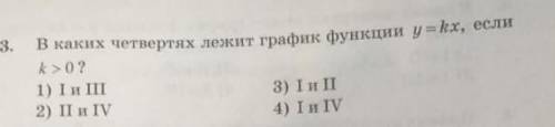 В каких четвертях лежит график функции 7 класс ​