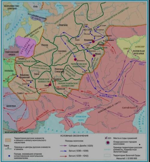 2. Сколько было походов Батыя на Русь? Укажите годы походов 3. Чьи походы состоялись раньше: Субедея